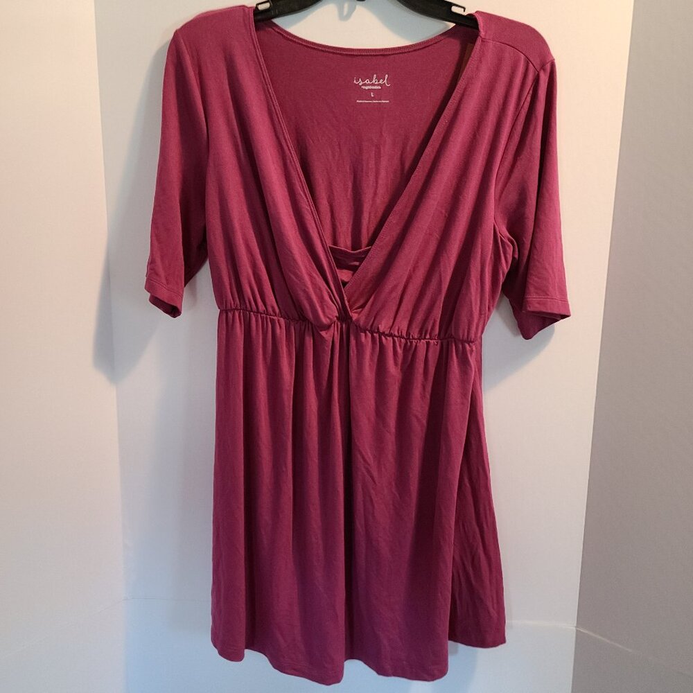 ISABEL BY INGRID & ISABEL ELBOW SLEEVE NURSING MATERNITY SHIRT - SIZE LARGE
